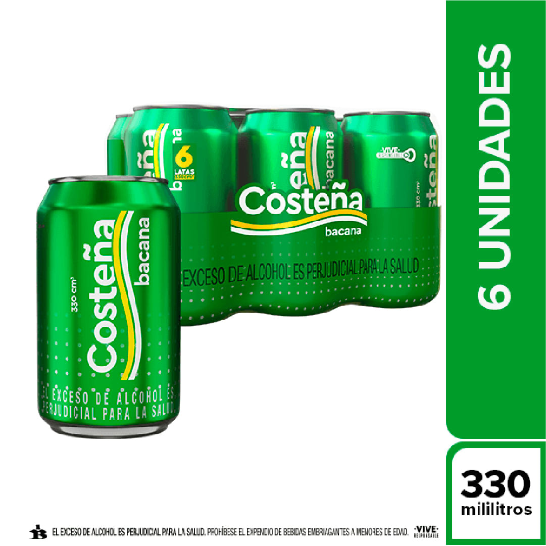 CERVEZA COSTEÑA BACANA 6X330