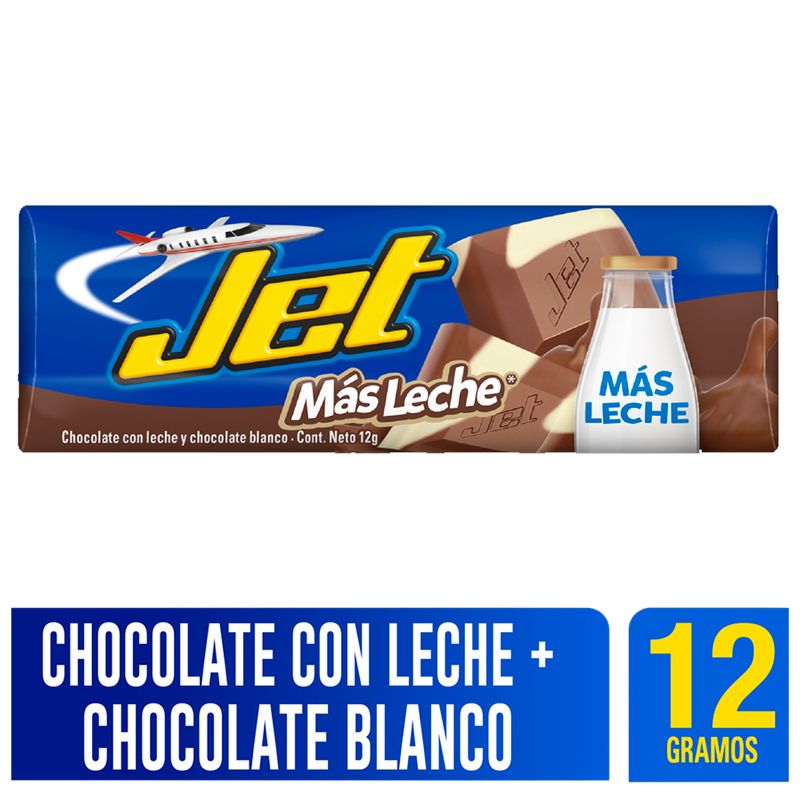 CHOCOLATINA JET MAS LECHE UNIDAD X12