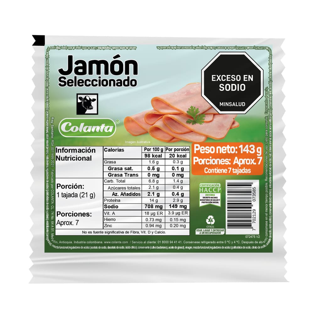 JAMON COLANTA SELECCIONADO 7X143