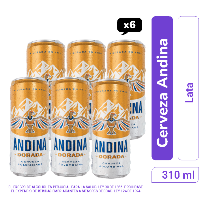 CERVEZA ANDINA LATA 6X310