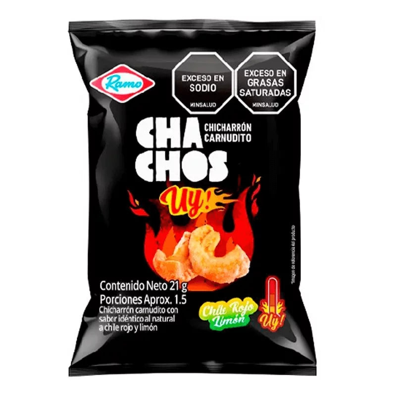 CHICHARRON CHACHOS CHILE ROJO Y LIMON X21