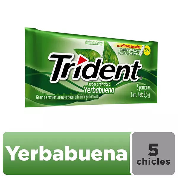 CHICLES TRIDENT YERBABUENA X5