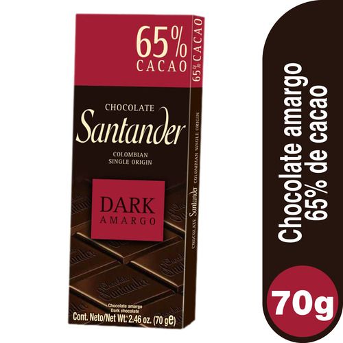 CHOCOLATINA SANTANDER AMARGO X65%