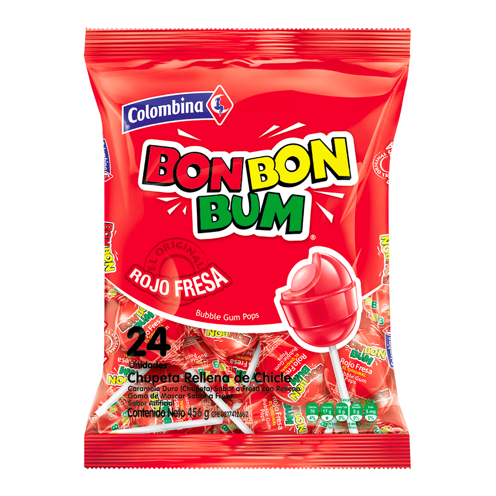 DULCE BON BON BUM FRESA X24