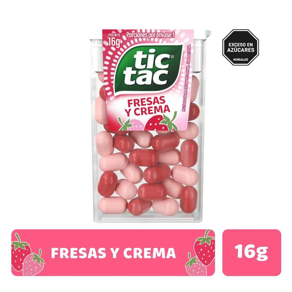 DULCES TIC TAC FRESAS Y CREMA
