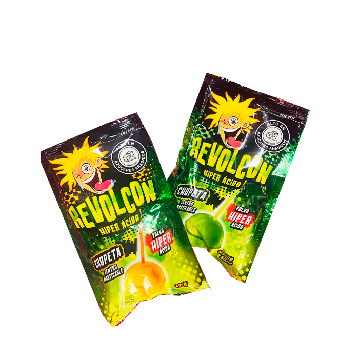 DULCE REVOLCON CHUPETA ACIDA MANGO X22