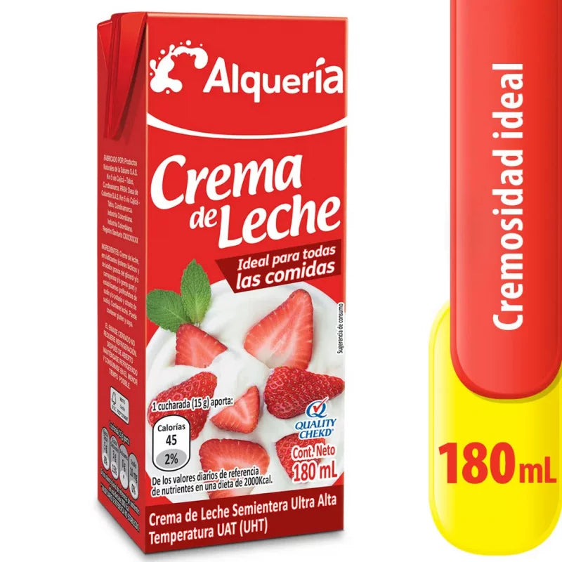 CREMA DE LECHE ALQUERIA X180