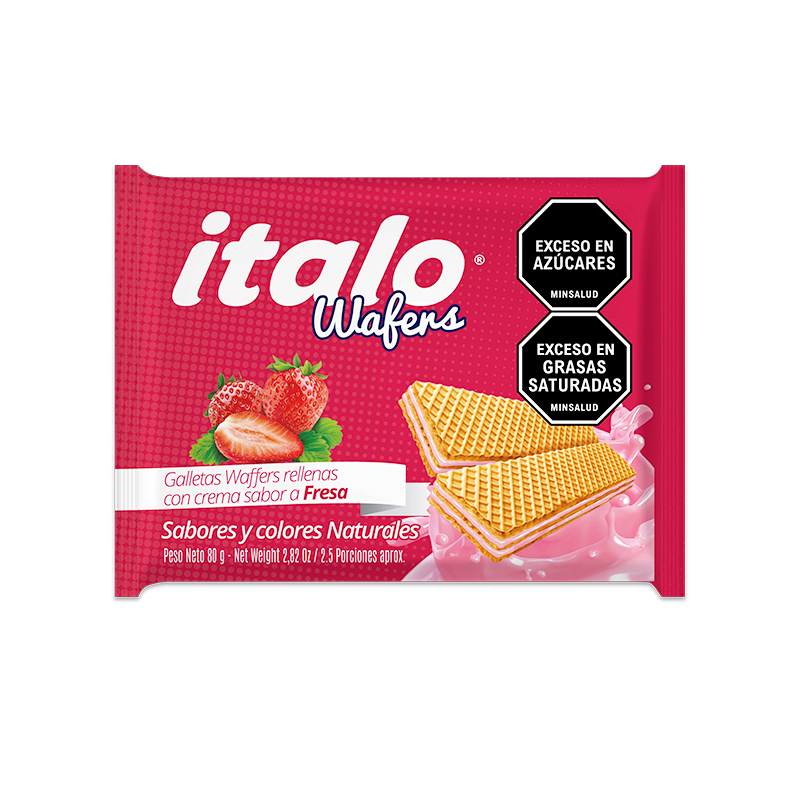 GALLETA ITALO WAFER MINITACO FRESA X80