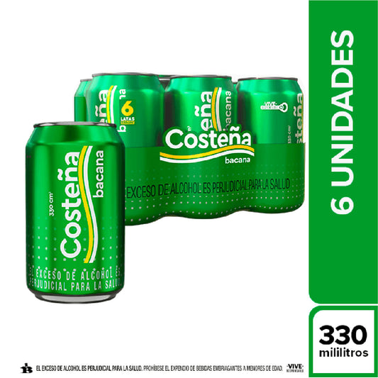 CERVEZA COSTEÑA BACANA 6X330