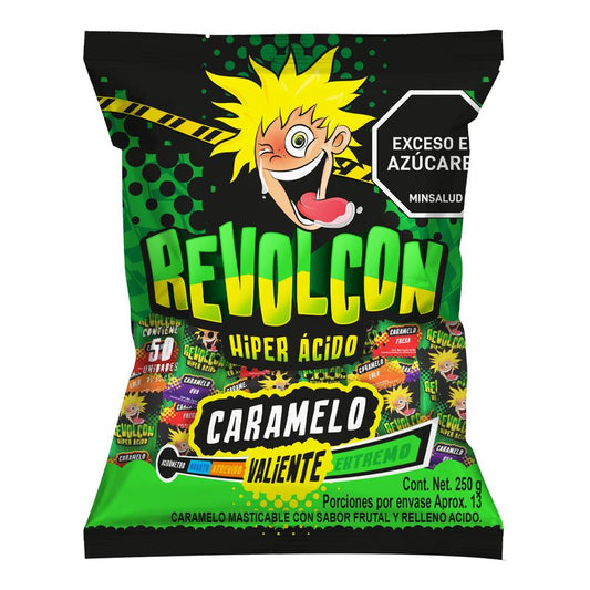 DULCE REVOLCON HIPER ACIDO CARAMELO X250