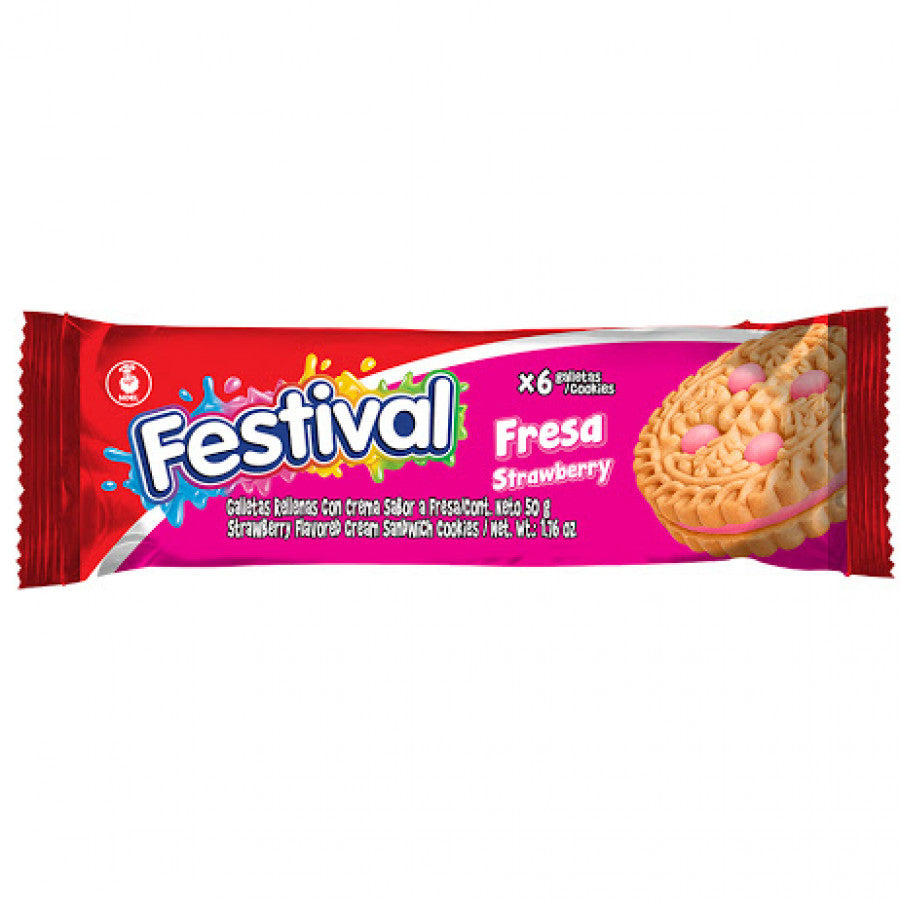GALLETAS FESTIVAL FRESA X6
