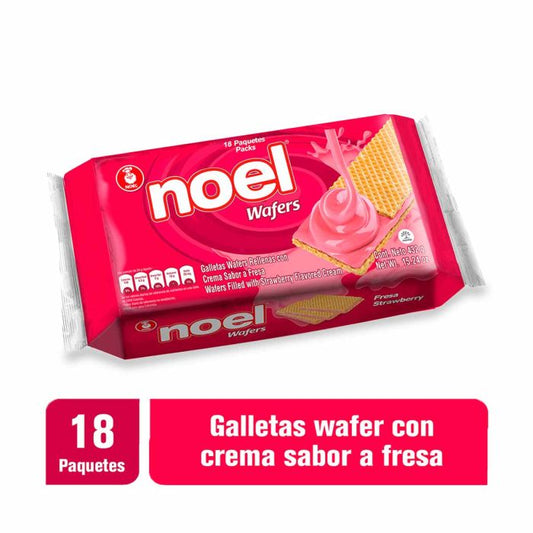 GALLETAS NOEL WAFERS FRESA X18