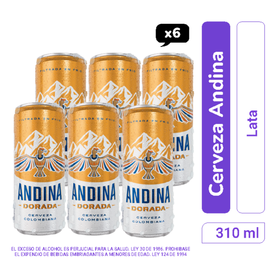 CERVEZA ANDINA LATA 6X310