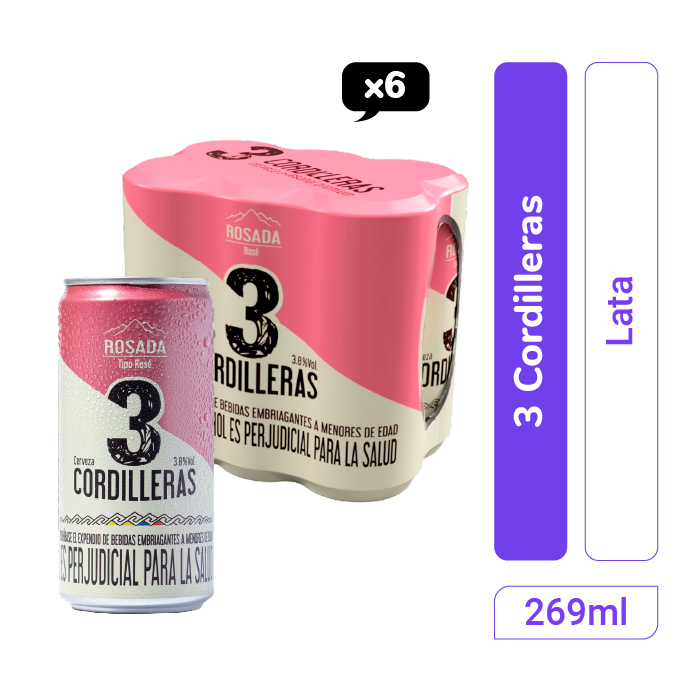 CERVEZA TRES CORDILLERAS ROSE 6X269