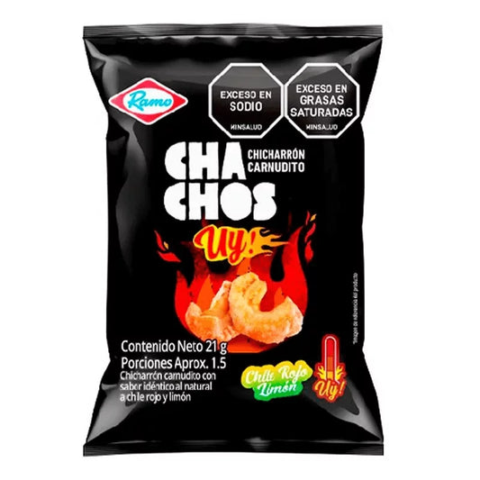CHICHARRON CHACHOS CHILE ROJO Y LIMON X21