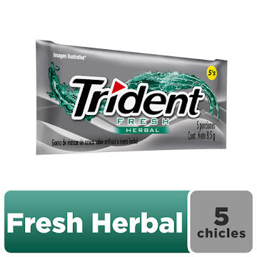 CHICLES TRIDENT FRESH HERBAL X5