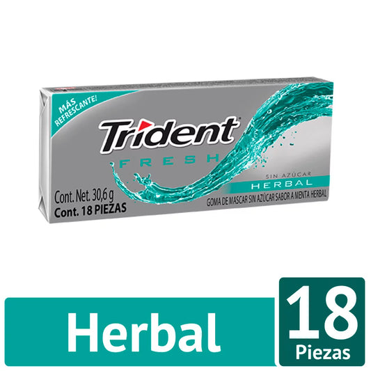 CHICLES TRIDENT FRESH HERBAL X18
