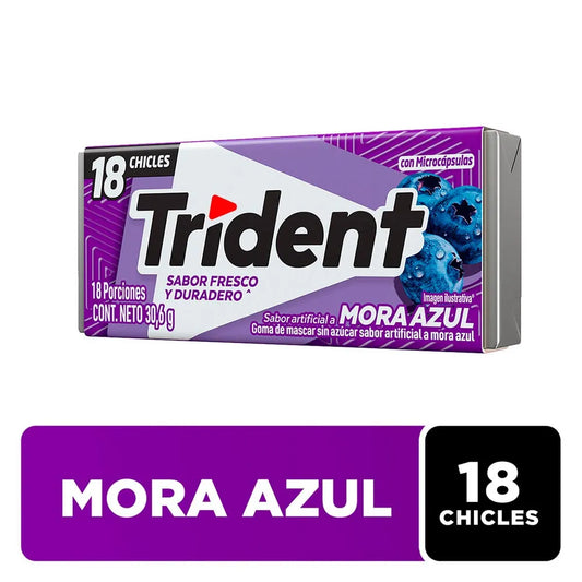 CHICLES TRIDENT MORA AZUL X18