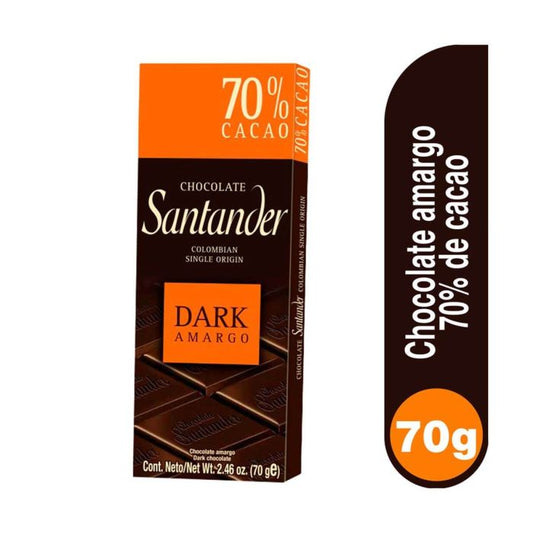 CHOCOLATINA SANTANDER AMARGO 70%