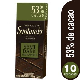 CHOCOLATINA SANTANDER SEMI AMARGO 53%
