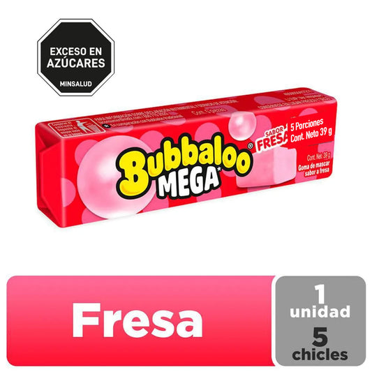 CHICLE BUBBALOO MEGA FRESA X39
