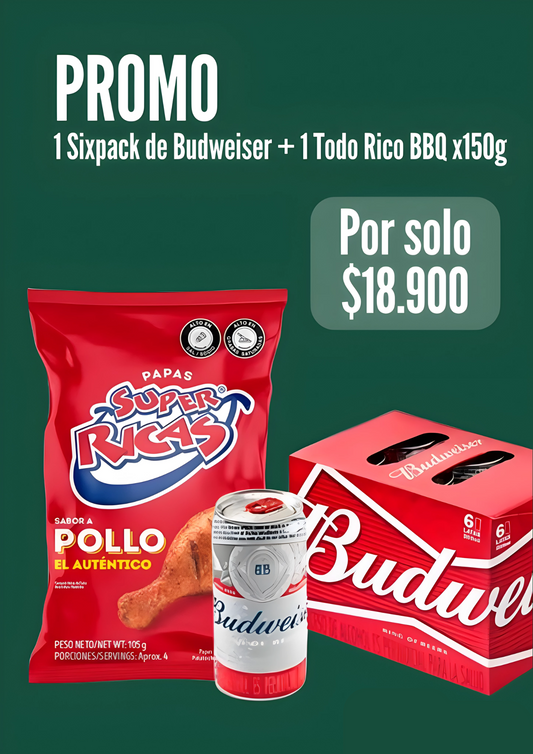 Combo Budweiser y Papas