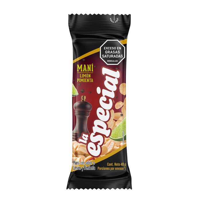 SNACK LA ESPECIAL MANI LIMON PIMIENTA X40