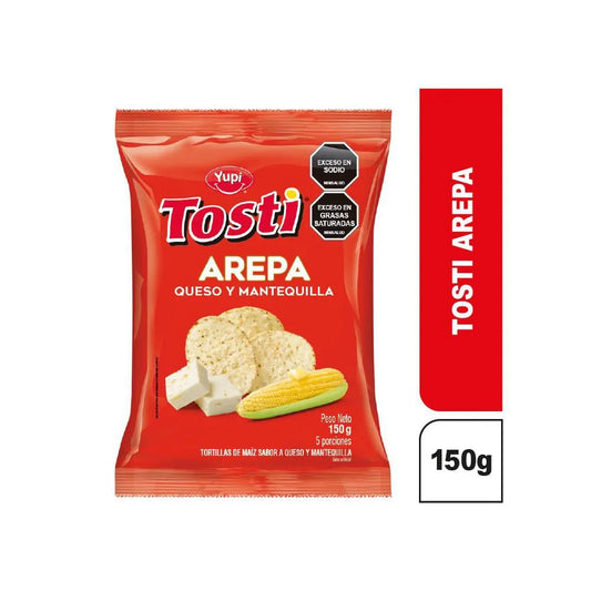 TOSTI AREPA QUESO Y MANTEQUILLA X150