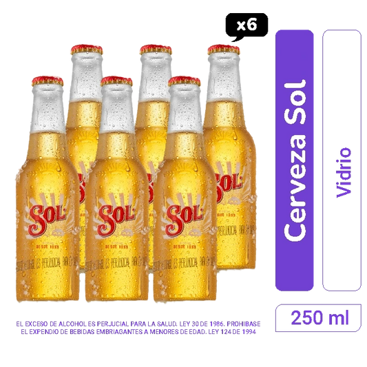 CERVEZA SOL 6X250
